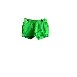 J Crew Womens chino shorts size 00 100% cotton vibrant green